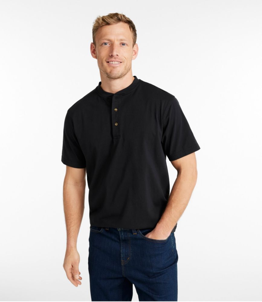 Men's Carefree Unshrinkable Tee, Traditional Fit, Henley - US 2916