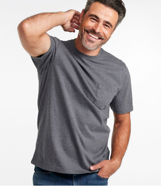 Men's Carefree Unshrinkable Tee with Pocket, Traditional Fit - US 7282