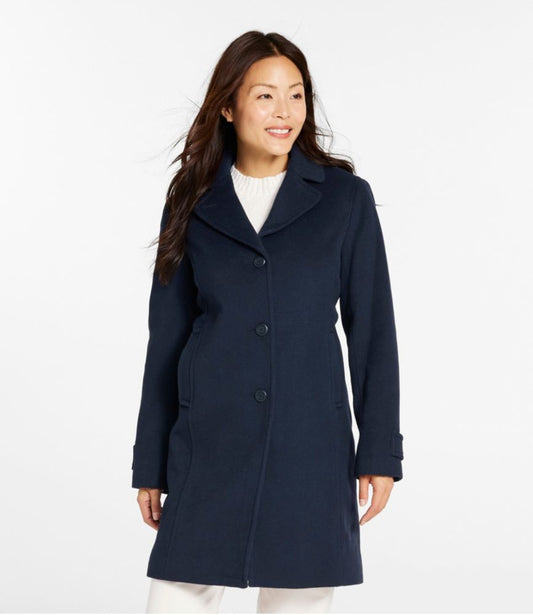 Women's Classic Lambswool Polo Coat, Three-Quarter Length - US 5467