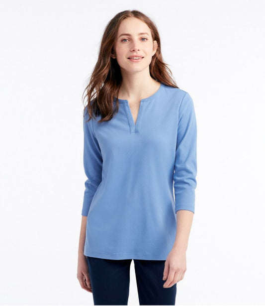 Women's L.L.Bean Tee, Three-Quarter-Sleeve Splitneck Tunic - US 5468