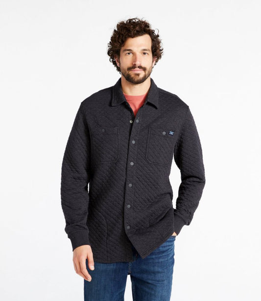 Men's Quilted Sweatshirts, Snap Overshirt - US 0414