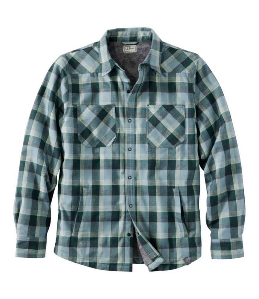 Men's Katahdin Performance Flannel Shirt-Jacket, Hi-Pile Fleece-Lined Plaid - US 8584