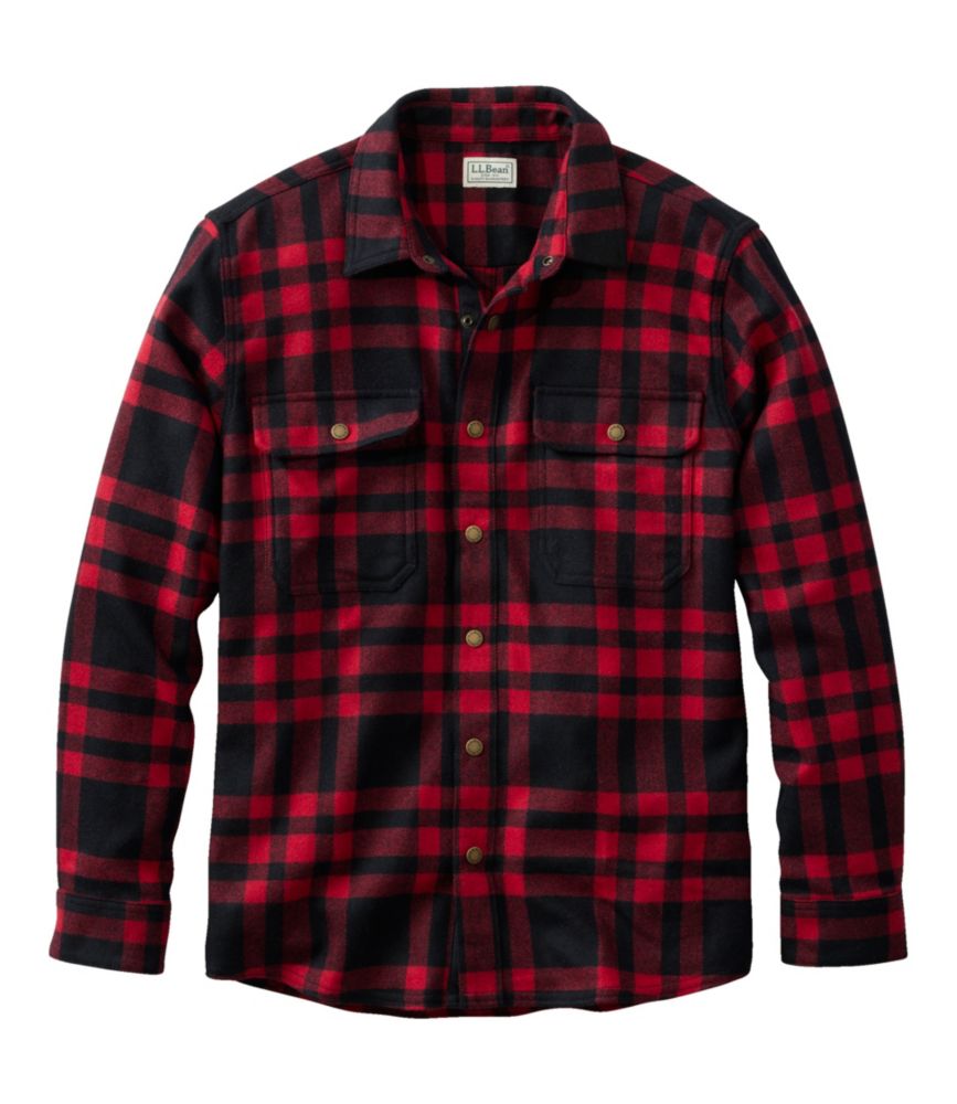 Men's Maine Guide Lightweight Wool Field Shirt, Plaid - US 1412