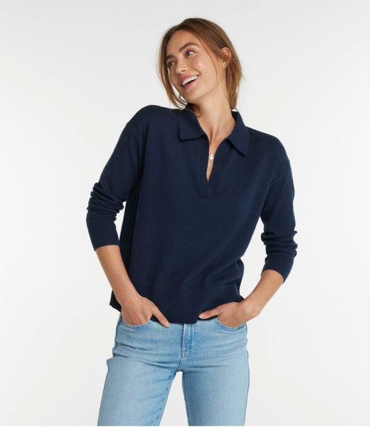 Women's Cotton/Cashmere Sweater, Polo - US 2137