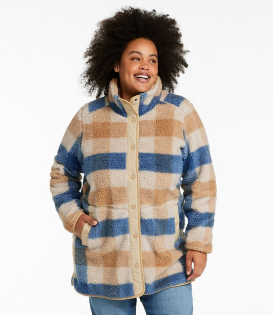 Women's Bean's Sherpa Fleece Coat, Print - US 0869