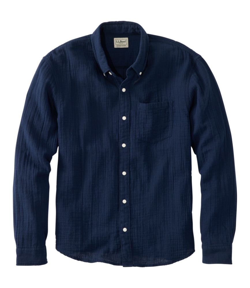 Men's Cloud Gauze Shirt, Long-Sleeve, Slightly Fitted Untucked Fit - US 2380