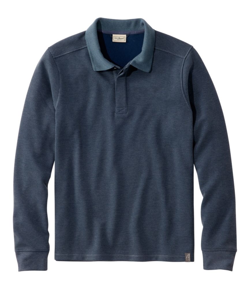 Men's Mountainside Micro Waffle Polo, Long-Sleeve - US 3823
