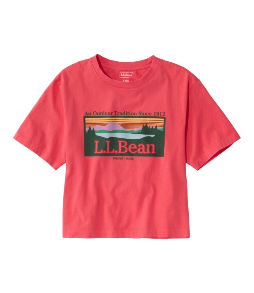Women's Sunwashed Tee, Short-Sleeve Cropped Boxy Crewneck Logo - US 4830