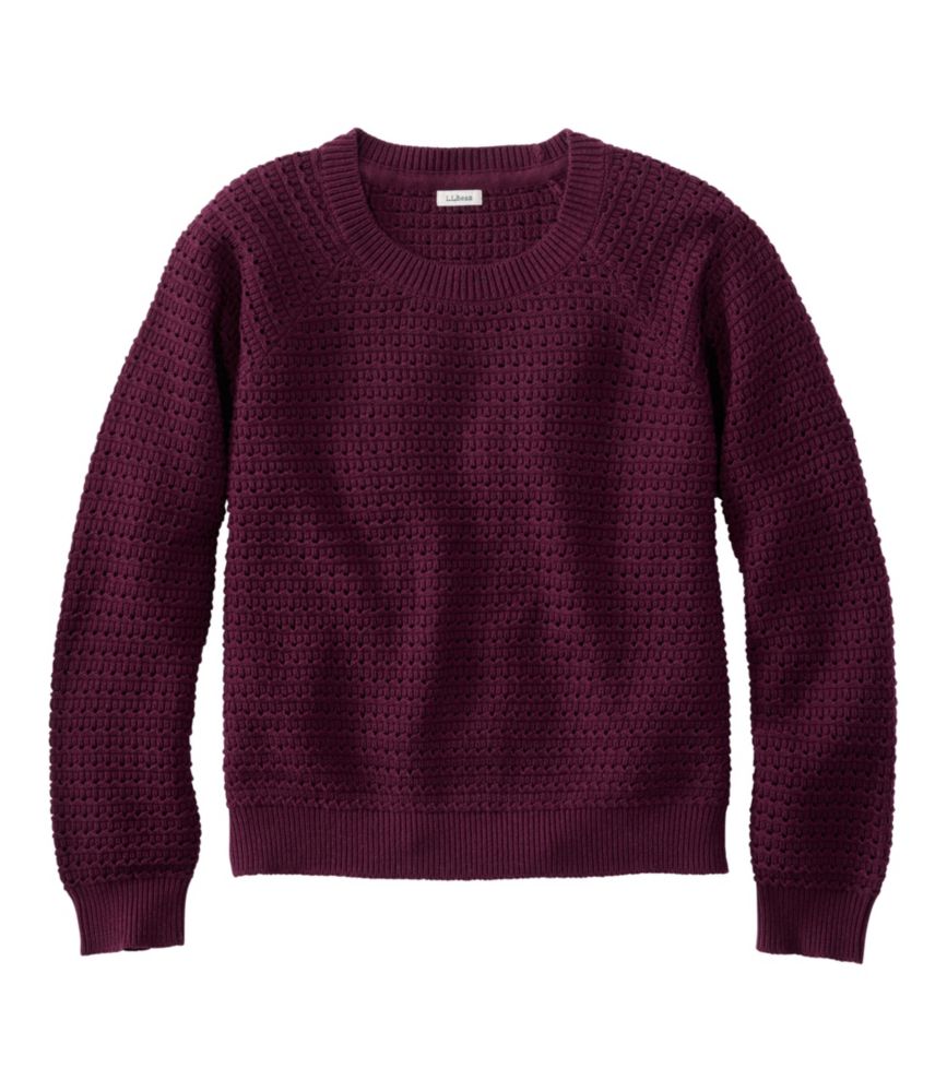 Women's Sunwashed Openwork Sweater, Crewneck - US 9705