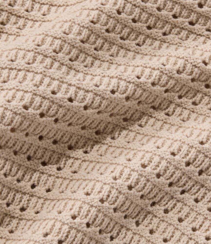 Women's Sunwashed Openwork Sweater, Short-Sleeve Henley - US 1992