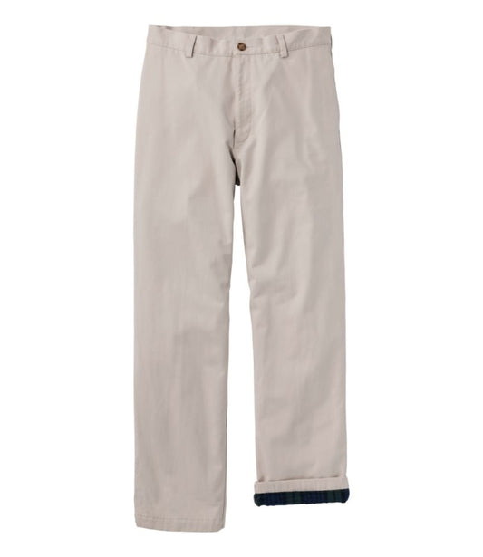 Men's Double L® Chinos, Natural Fit, Plain Front, Flannel-Lined - US 7991