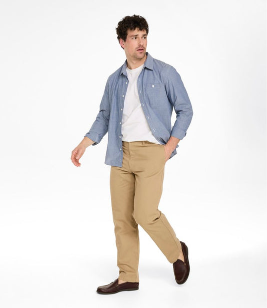 Men's Double L® Chinos, Natural Fit, Plain Front, Flannel-Lined - US 1912