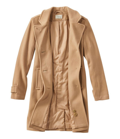 Women's Classic Lambswool Polo Coat, Three-Quarter Length - US 9567