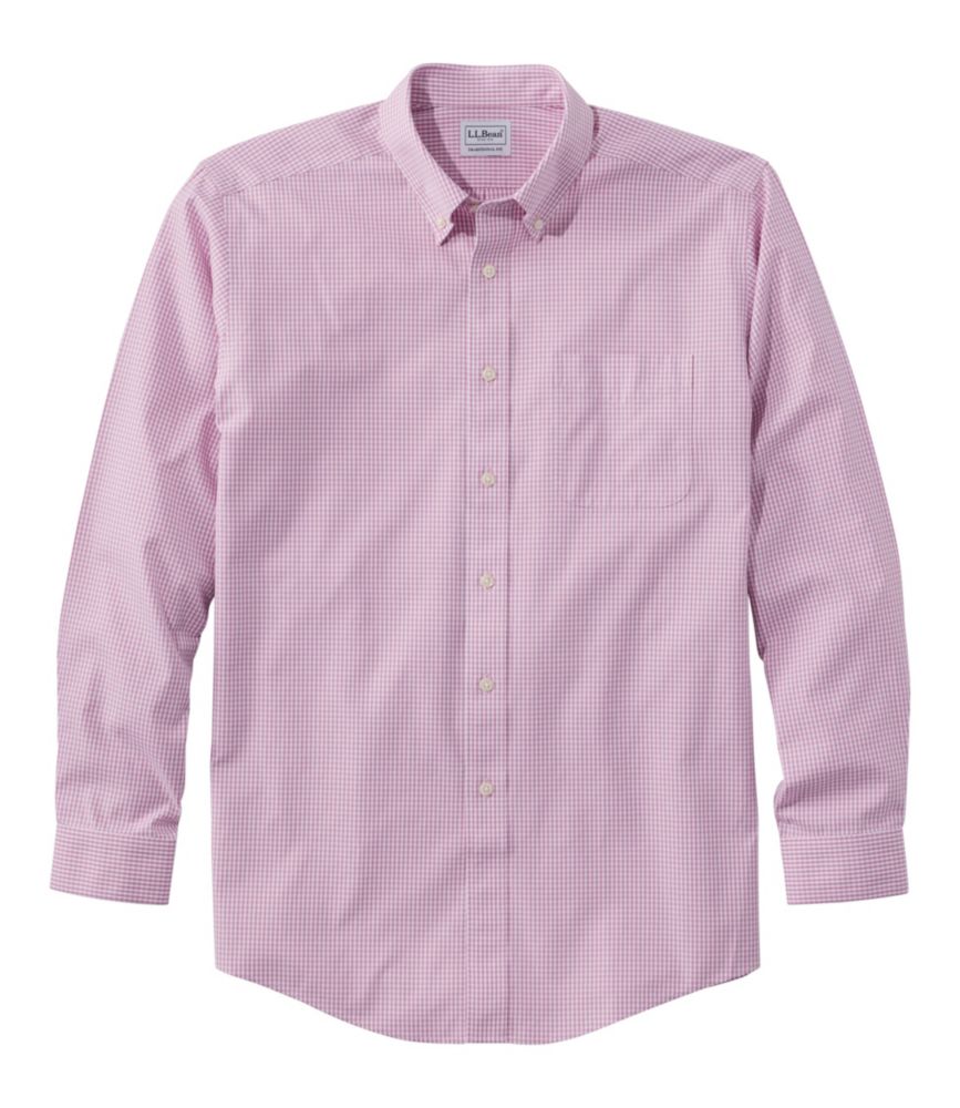 Men's Wrinkle-Free Pinpoint Oxford Cloth Shirt, Traditional Fit Tattersall - US 0377