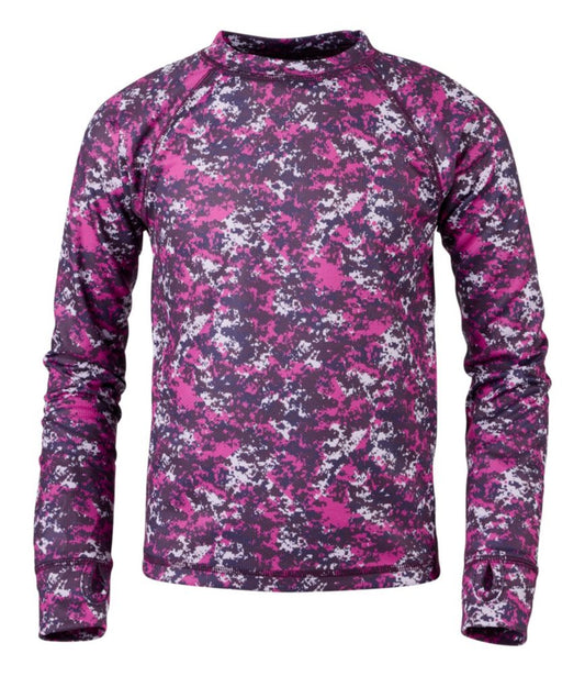 Kids' Wicked Warm Midweight Long Underwear, Top Print - US 7743