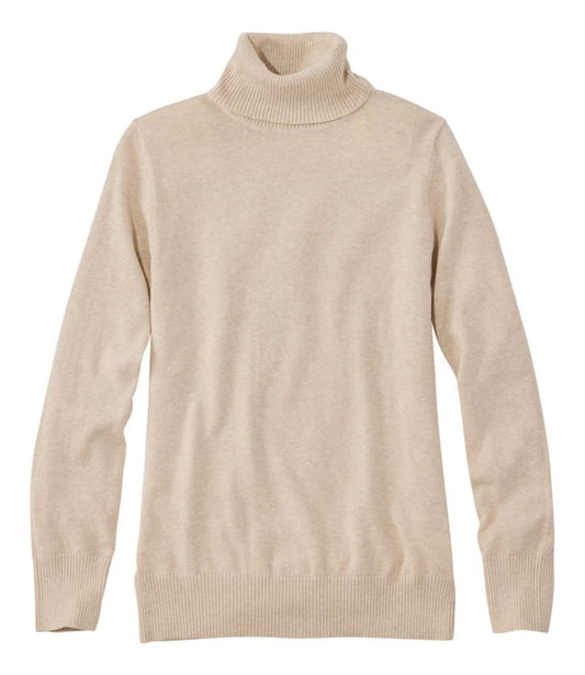 Women's Cotton/Cashmere Sweater, Turtleneck - US 8527