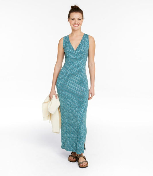 Women's Summer Knit Maxi Dress, Print - US 5610