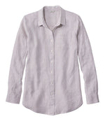 Women's Premium Washable Linen Shirt, Tunic Stripe - US 9862