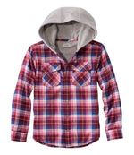 Kids' Fleece-Lined Flannel Shirt, Hooded Plaid - US 8551