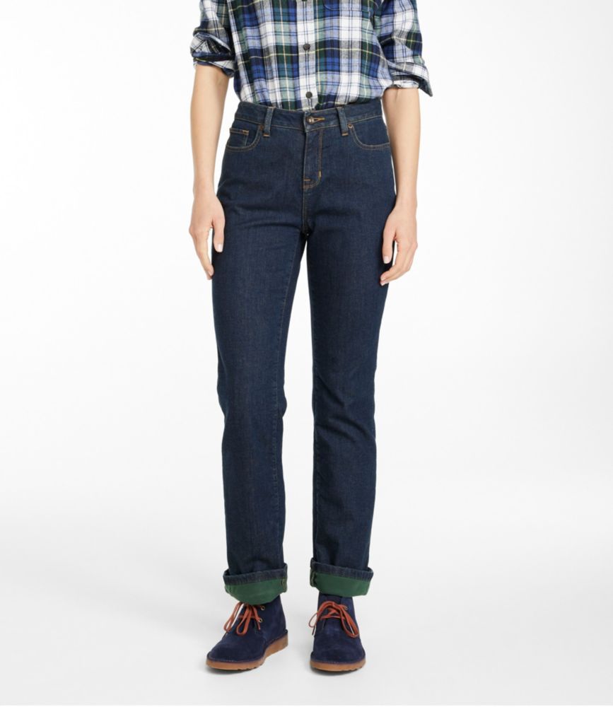 Women's True Shape Jeans, High-Rise Straight-Leg Fleece-Lined - US 6645