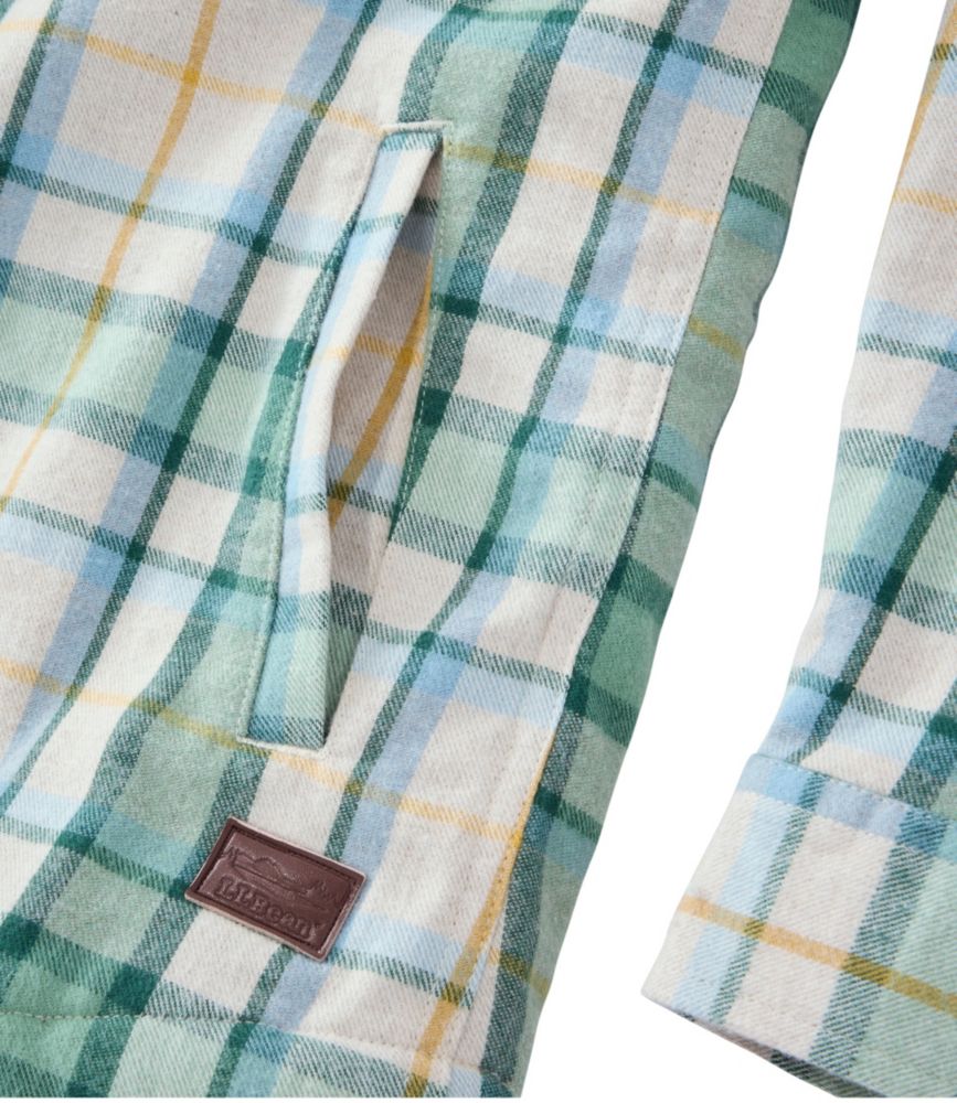 Women's Scotch Plaid Flannel Shirt, Sherpa-Lined Zip Hoodie - US 8180