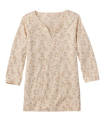 Women's Pima Cotton Tunic, Three-Quarter-Sleeve Splitneck Print - US 1957