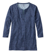Women's L.L.Bean Tee, Three-Quarter-Sleeve Splitneck Tunic Print - US 4909