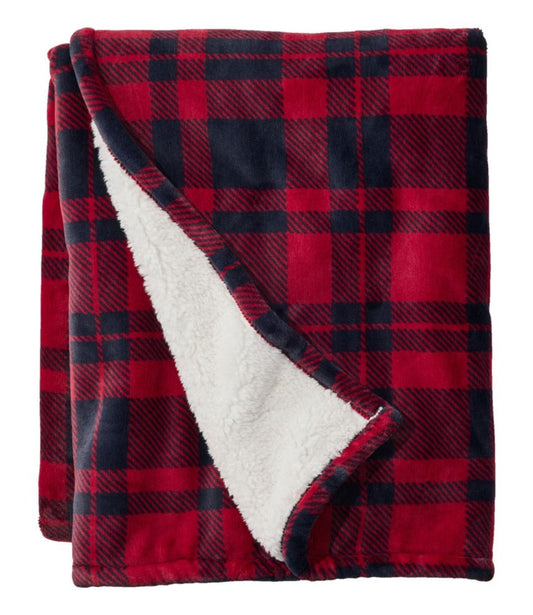 Wicked Plush Sherpa Throw, Plaid - US 0733