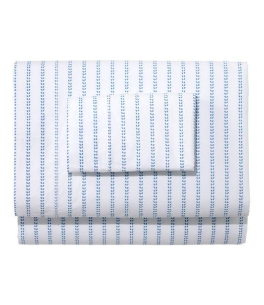 Sunwashed Percale Sheet Collection, Stripe Leaf - US 2302
