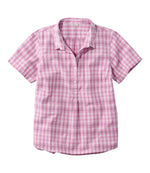 Women's Vacationland Seersucker Shirt, Short-Sleeve Popover Plaid - US 5539