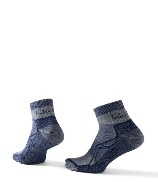 Adults' Cresta Wool Lightweight Hiking Socks, Quarter-Crew - US 6237