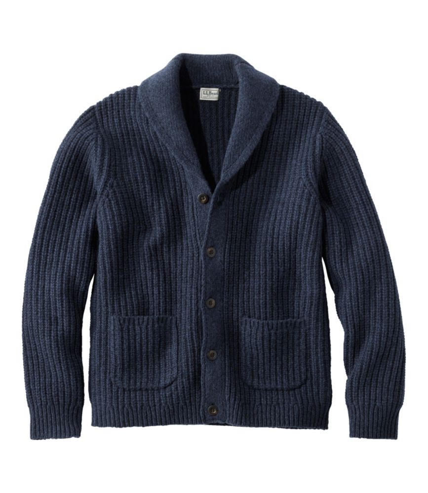 Men's L.L.Bean Classic Ragg Wool Sweater, Cardigan - US 6755