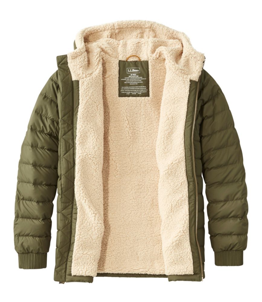 Men's Mountain Classic Down Hooded Jacket, Sherpa-Lined - US 3984
