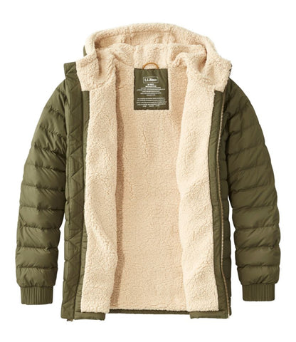 Men's Mountain Classic Down Hooded Jacket, Sherpa-Lined - US 3984