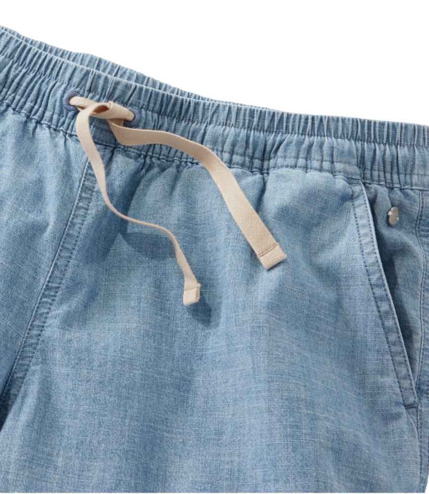 Women's Lakewashed Dock Shorts, Mid-Rise Chambray - US 7029