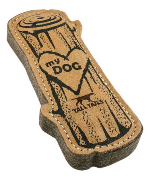 Natural Leather & Wool Love My Dog Log Dog Toy - US 5211