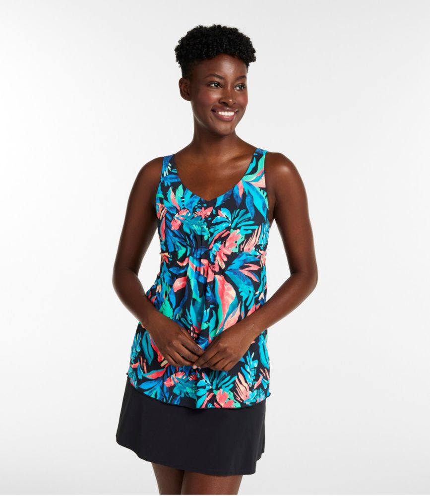 Women's Shaping Swimwear, Soft-Drape Tankini Top Print - US 2184