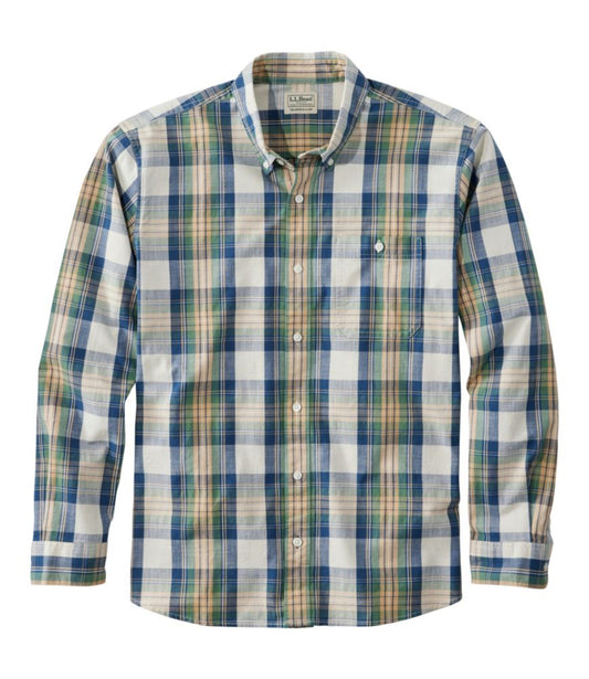 Men's Comfort Stretch® Chambray Shirt, Traditional Untucked Fit, Long-Sleeve, Print - US 2645