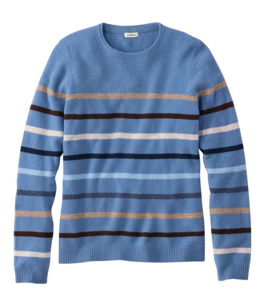 Women's Classic Cashmere Sweater, Crewneck Stripe - US 8184