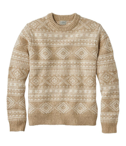 Men's Bean's Classic Ragg Wool Sweater, Crewneck, Fair Isle - US 3222
