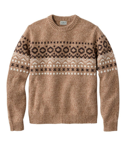 Men's Bean's Classic Ragg Wool Sweater, Crewneck, Fair Isle - US 9548
