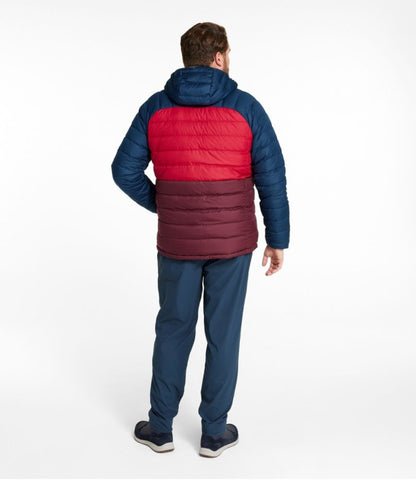 Men's Bean's Down Hooded Jacket, Colorblock - US 9640