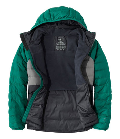 Men's Bean's Down Hooded Jacket, Colorblock - US 6179