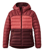 Women's Bean's Down Hooded Jacket, Colorblock - US 3979
