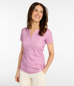 Women's L.L.Bean Tee, Short-Sleeve Notch-Neck Print - US 3699