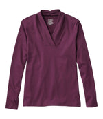 Women's Pima Cotton Tee, Shawl Long-Sleeve - US 0318