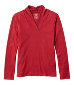 Women's Pima Cotton Tee, Shawl Long-Sleeve - US 4371