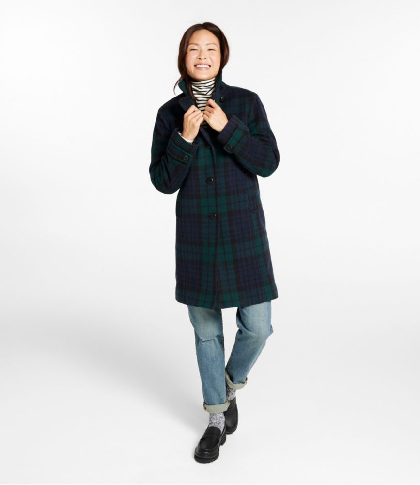 Women's Classic Lambswool Polo Coat, Three-Quarter, Pattern - US 1505
