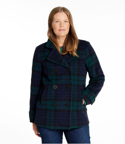 Women's Classic Lambswool Peacoat, Pattern - US 0080