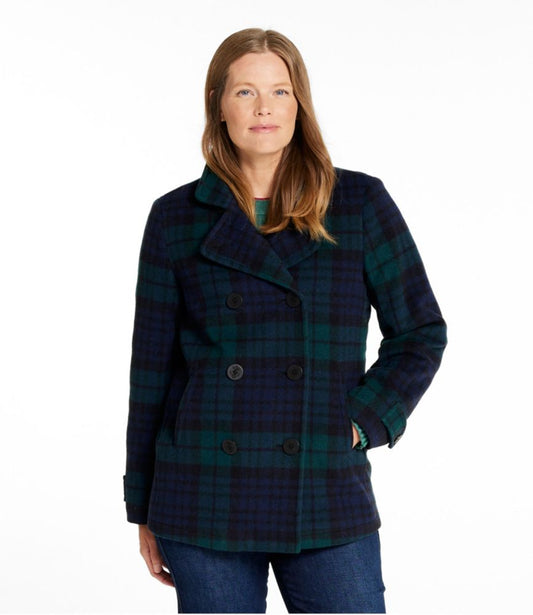 Women's Classic Lambswool Peacoat, Pattern - US 0080